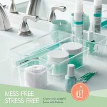 24 PCS Clear Plastic Drawer Organizer Set, 4 Sizes Desk Drawer Divider Organizers And Storage Bins For Makeup, Jewelry, Gadgets For Kitchen, Bedroom, Bathroom, Office - 透明25件套裝收納盒 - 查看 7