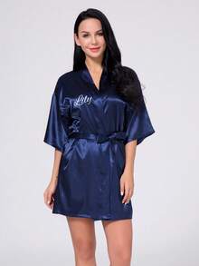 1件定制伴娘晨袍，个性化伴娘晨袍，缎面晨袍，独特的单身派对礼物，多功能，装饰性强，可重复使用，优雅时尚，高品质