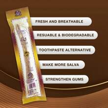Premium Natural Branch Miswak Toothbrush Stick Travel & Daily Use Wooden + Organic Tree Branch Bamboo Handle Toothbrush Gift