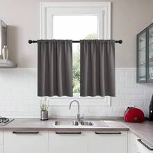 Local Delivery Black Blackout Curtains 63 Inch Length, Room Darkening Thermal Insulated Noise-Reducing Black Out Curtains For Bedroom Living Room Windows, Back Tab Rod Pocket, W52 X L63 Inches, 2 Panels - 灰色 - 查看 2
