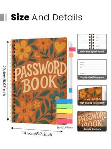 Trees 1pc Simple Password Book,A5 Size Minimalist 52 Sheets Advanced Address Password Manager With Website Password Quick Access Username,Password Storage Perfect For Home Office Internet Computer Logins School Supplies,Back To School