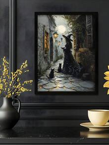 1 件女巫咖啡馆海报、女巫印象派印刷品、万圣节女巫和黑猫墙壁艺术、奇思妙想艺术、穆迪墙壁艺术、卧室装饰、客厅装饰、办公室装饰、餐厅墙壁装饰、厨房装饰、书房、走廊、宿舍装饰、浴室装饰、送给朋友的理想礼物、墙壁艺术、墙壁装饰、家居装饰、房间装饰、帆布墙壁艺术、海报、带框架的墙壁艺术、可选框架