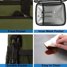 Local Shipping-Femuar Reusable Lunch Box For Men/Women - Insulated Lunch Bag Leakproof Lunchbox For Work Office Picnic Beach - Freezable Lunch Cooler Bag With Adjustable Shoulder Strap - Black - 9-Army green - 查看 6