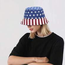 Reversible Bucket Hat For Women, Cute Beach Fisherman Style - American Flag - View 9