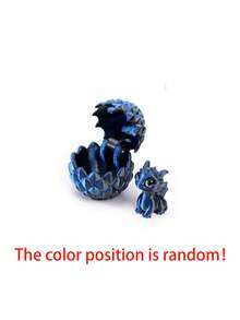 1pc 3D Printed Dragon Egg Hatching Set, Can Open Dragon Eggs With Cute Dragon Models, Creative Model Fantasy Decorations, Suitable For Home And Office Decoration, Unique Gifts And Handicrafts (Random Eye Colors)