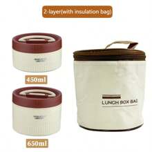 Cutie de prânz Bento din oțel inoxidabil cu 4 straturi, capacitate mare, cu capac și geantă, recipient încălzitor potrivit pentru cuptorul cu microunde, 1 set cutie de prânz termică reutilizabilă, etanșă, pentru adulți/studenți/angajați la birou/picnicuri și camping, potrivită pentru supă/mâncare/fructe