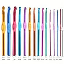 14 Stücke Aluminium Häkelnadel Set - 2-10mm Stricknadeln, geeignet für Handarbeiten und Garnprojekte