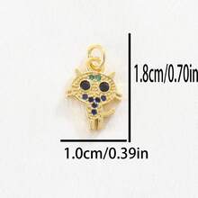 1 件铜合金猫、狗、独角兽吊坠 DIY 配件，可制作手链、项链、耳环、饰物、钥匙扣，适合儿童节、万圣节、情人节、珠宝制作、工艺品 - 彩色 - 查看 18