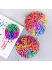 1/2/3/6PCS Monkey Stringy Balls Sensory Fidget Stringy Balls Soft Rainbow Pom Bouncy Stress Balls Multicolor,Bounce Balls,Rubber Balls,Squishy Balls,Rainbow Toys,Monkey Squishy,Bath Toys