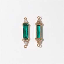 2 pièces/set Boucles d'oreilles élégantes aux zirconiums micropavés de couleurs mixtes, boucles d'oreilles pendantes géométriques polyvalentes à la mode pour femmes. Convient pour la fabrication de bijoux tels que colliers, bracelets, boucles d'oreilles, porte-clés