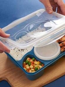 1pc School Student Multi-Function Bento Box Food Storage Container, Sealing Bowl Container, Kitchen Food Preservation Box, Suitable For Outdoor, Weddings, Parties, Gifts, Back To School - Multicolor - View 8