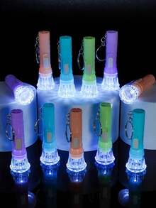 25pcs - 2.8 Inch Mini Flashlight, LED Lighting, Practical Lighting Keychain LED Pendant, Bulk Mixed Macaron Colors, Party Favors, Household Gifts, Classroom Rewards, Back To School Gifts, Baby Shower Party Favors, Piñata Fillers - (4 Random Colors) Non-Rechargeable, Battery Operated! - Multicolor - View 6