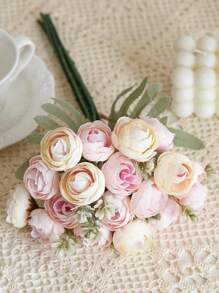 1/3 Bunches Artificial Flowers Faux Flower Bouquet Silk Peony Flowers For Wedding Party Decor,Fake Plants,Spring Fall Winter Decor,Room,Desk,Garden Decor,Room Decoration Stuff