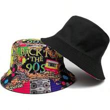 Reversible Bucket Hat For Women, Cute Beach Fisherman Style - Retro 90s - View 4