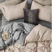 2/3 Pcs Soft Colours Double Face Duvet Cover And Pillowcase | All Colors - All Sizes | 135x200 - 150x200 - 160z220 - 200x200 - 200z220 220x240 | Duvet Set - Beige - View 2