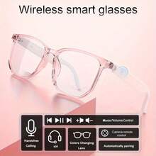 Smart Audio Glasses -  Magnetic Charging, Voice Assistant, 5.4 Wireless Audio Mic, Remote Control Photography, Open Headphone Design, Suitable For Women, Great For Gaming And Working, Gaming Accessories | Modern Eyewear | Wireless Audio Glasses - 白色框+變色鏡片 - 查看 4