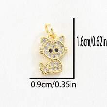 1 件铜合金猫、狗、独角兽吊坠 DIY 配件，可制作手链、项链、耳环、饰物、钥匙扣，适合儿童节、万圣节、情人节、珠宝制作、工艺品 - 彩色 - 查看 23