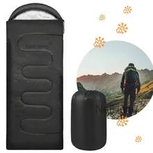 NetHong Single Sleeping Bag Waterproof Outdoor Camping Hiking Envelope Zip Bags 3 Season - Black - View 11