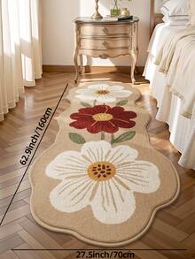 DAJIANG 1件复古简约花卉印花地毯，防滑门垫，柔软地毯，可折叠，易于打理和水洗，适用于客厅、厨房、浴室、床头装饰 - 家居装饰，厚绒面料，适合万圣节、感恩节、秋冬季厨房地毯 - 彩色 - 查看 11