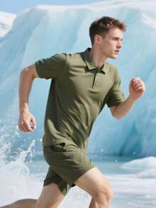 Men's Polo Shirts In Multiple Colors. Soft And Comfortable, Suitable For Daily Wear, Sports And Fitness And Work Wear. Great For Gift Giving. - màu xanh lá - Xem 3