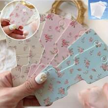 50/100 pezzi Cartoncini per esposizione di braccialetti, collane e fasce per capelli - Disegni floreali eleganti rosa e bianchi, cartellini per artigianato fai-da-te e forniture per piccole imprese, etichette per prezzi al dettaglio | Etichette dai colori attenuati | Stampa di alta qualità