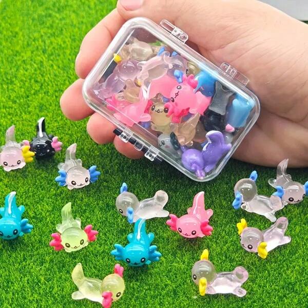 Colorful Fun Mini Glow-In-The-Dark Cute Cartoon Turtle, Duck, Rabbit Charms For DIY Pendant, Necklace, Crafts, Phone Cases, Hair Accessories, Earrings, Keychains, Resin DIY Supplies, Battery-Free Luminous (Random Color)