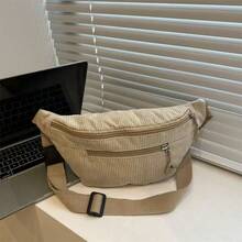 [Preference Style] Autumn/Winter Corduroy Crossbody Bag - New Chest Bag - Women's Casual Shoulder Bag - Student Commuter Bag For Women Storage Organizer Travel Essentials Back To School Dormitory Storage