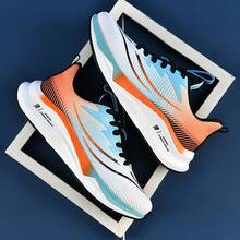 New Breathable & Durable Unisex Outdoor Sports Sneakers, Lightweight Cushioned Rebound Competitive Running Shoes For Students And Adults - Orange - View 2
