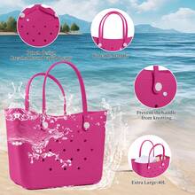 SOTEKOU Large EVA Toiletry Bag - 2026 New Lightweight Large Capacity EVA Toiletry Bag, Detachable Carrying Strap With Small Pouch | Breathable Travel Beach Bag, Suitable For Swimming, Pool, Boating And Outdoor Activities | Durable, Essential For Pool Side, Multi-Functional Fashion Storage Bag - Multicolor - View 8