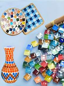 720/600/100pcs Mosaic Ceramic Tile Cubes, Crystal Glass Ceramic Tiles For Crafts And Decorations, Handmade Puzzles And Decorative DIY Gift Materials For Holidays