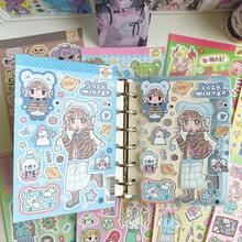 1 张韩国可爱女孩卡通人物贴纸，DIY 装饰贴纸，适合剪贴簿学校用品，返校 - 彩色 - 查看 5