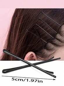 100 Pieces For Women's Wavy U-Shaped Invisible Hairpin With Side Bangs And Radiance, Suitable For Commuting, Office, Travel, Gift, Styling Ponytail, Bun, Face Wash, Make-Up Ladies Hair Accessories - Multicolor - View 4