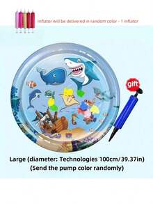 猫用水感官游戏垫，加厚 2025 新款带鱼的猫用水感官游戏垫，升级版猫用水游戏垫，宠物儿童用水传感器垫 - 彩色 - 查看 10