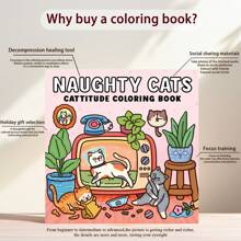 Neues freches Katzen Malbuch, ein Segen für Katzenliebhaber und Malbegeisterte, beinhaltet gemütliche Momente mit schelmischen Katzengefährten, Malbuch für Erwachsene, Lernspielzeug für Kinder, Familienzusammenkunft, Geschenk zum Schulanfang, Malbuch, Schulmaterial