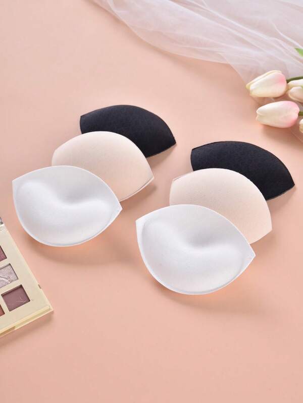 3pcs Thickened Breathable Underwear Pad Bra Cup Inserts Swimsuit Pads Breast Petals For Bras, Dresses, Bikinis