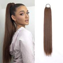 Long Straight Ponytail Extension 24Inch Ponytail Hair Extensions Synthetic Hair On Elastic Band Hairpiece