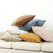 2pcs Creamy Snowflake Herringbone Throw Pillow Covers, Soft & Breathable Square Cushion Covers, Polyester Fiber Material, Size Options: 40x40cm, 45x45cm, 50x50cm, Minimalist Herringbone Pattern Creates A Cozy Atmosphere, Suitable For Home Decor In Living Room And Bedroom, No Pillow Inserts.