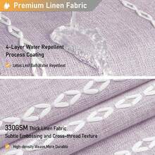 78 Inch Long Shower Curtain - Boho Farmhouse Linen Thick Striped Fabric Shower Curtain Set With Plastic Hook, Tall Rustic Country Luxury Cloth Shower Curtains For Bathroom - Lavender - 72x78 - 薰衣草色 - 查看 6