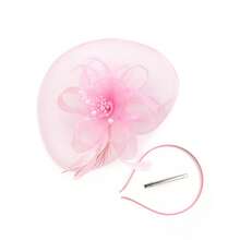 1Pc Tea Party Fascinator Hats For Women 50s Headwear Mesh Flower Cocktail Wedding Church Derby Hat, Hair Accessories, Tiny Hats, Mini Fascinator, Mini Cap