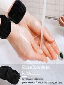 1pc Headband/2pcs Wristbands/3pcs Facial Cleansing Set: Polyester Bath Wristbands, Fluffy Solid Color Headband, Reusable Spa Headband & Wristbands, Fine Fiber Headband, Makeup Headband Wristbands, Elastic Wrist Wrap, Absorbent Sweatband, Face Towel. Suitable For Bathroom, Living Room, Vanity, Travel, Bedroom, Yoga, Workout, Bathing, Makeup, Skincare, Spa, Salon, Birthday, Face Mask, Exercise Face Clean,Facial Brush,Bag,Organizer,Storage