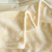 1pc Plain Color Flannel Blanket, Suitable For Bedroom, Sofa, All Season - Light Yellow - View 9