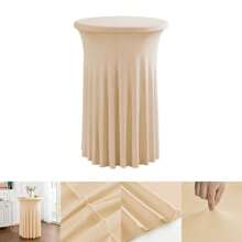 32" x 43" (ca. 81,3 x 109,2 cm) schwarzer runder Cocktail-Tisch Rock | Spandex Stretch passgenauer Tischbezug | knitterresistent, fleckenresistent, maschinenwaschbar für Bars, Hochzeiten, Partys und Veranstaltungen