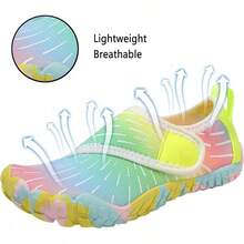 Shoes Barefoot Aqua Socks Outdoor Indoor Quick Dry Sandals Lightweight Slip On Walking Sneakers Beach Pool Swim (Little/Big) - 12-rainbow - 查看 2
