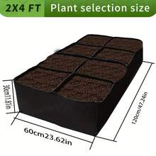 1pc 128 Gallon 8-Grid Breathable Grow Bag, Suitable For Vegetables, Flowers And Seedlings - Durable And Lightweight Plant Container With Net Pattern, For Indoor/Outdoor Use, Movable And Space-Saving Design, Home & Garden Decor, Vegetable Storage, Seedling Box, Classic Easy-To-Transplant Pot