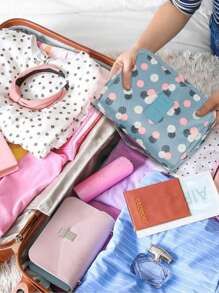 Hanging Travel Makeup Bag, Large Capacity Bathroom Toiletry Organizer, Multi-Functional Double Layer Cosmetic Bag, Portable Beauty Storage Pouch, Waterproof Beach Bag, Handbag, Perfume Holder, Makeup Case, Skincare Pack, Suitable For Skincare Products, Puff, Makeup Remover Pad, Makeup Brushes, Eyeshadow Palette, Floss, Great Gift For Friends And Teachers, Back To School & College Essential