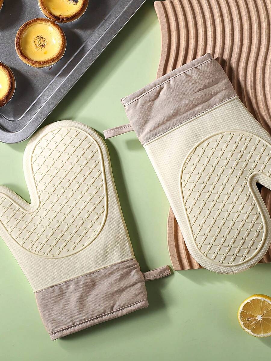 1 buc. Mănușă de bucătărie pentru utilizare zilnică, accesorii de bucătărie antiderapante rezistente la căldură, cadouri festive de gătit, articole indispensabile pentru casă și bucătărie, potrivite pentru organizarea casei și bucătăriei - alb - Vizualizare 1