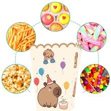 6 Pcs Capybara Popcorn Box Birthday Party Popcorn Box Boxes Candy Cookie Container Decorations Gifts Birthday Party Supplies