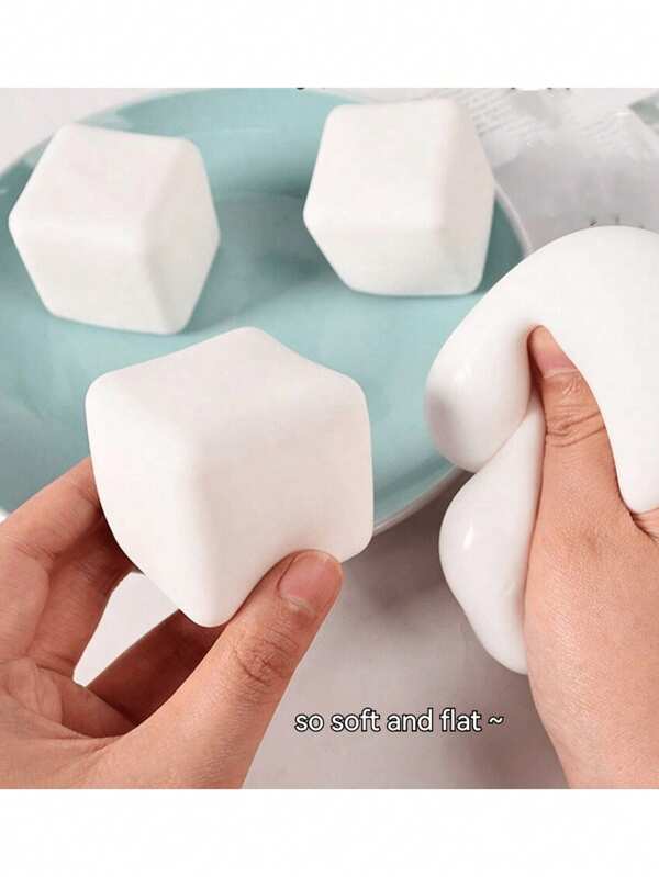 1 pièce Jouet de pression en forme de cube de tofu malléable, gadget anti-stress simulant lentement le rebond du tofu blanc