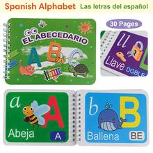 Lachilly Tarjetas didácticas en español para niños - Tarjetas didácticas de ABC 123 números en español para preescolar y jardín de infantes, herramienta de lenguaje infantil de doble cara, ayudas didácticas para la enseñanza en el hogar - Multicolor - Ver 15