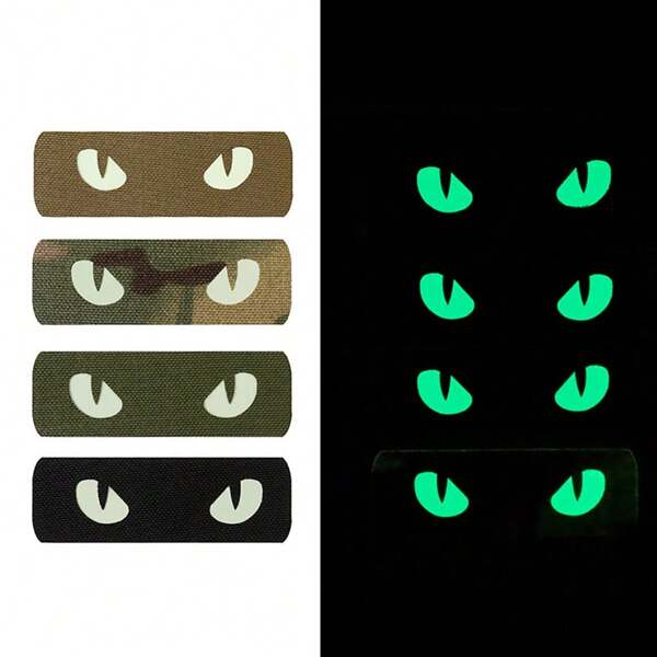 1pc Devil Eye IR Reflective Glowing Laser Engraved Creative Personalized Chest Sticker Patch Badge, Glow-In-The-Dark Effect, Hook & Loop Backing, Suitable For Bags, Iron-On Patch, Backpack/Vest/Clothing Embroidery Decor